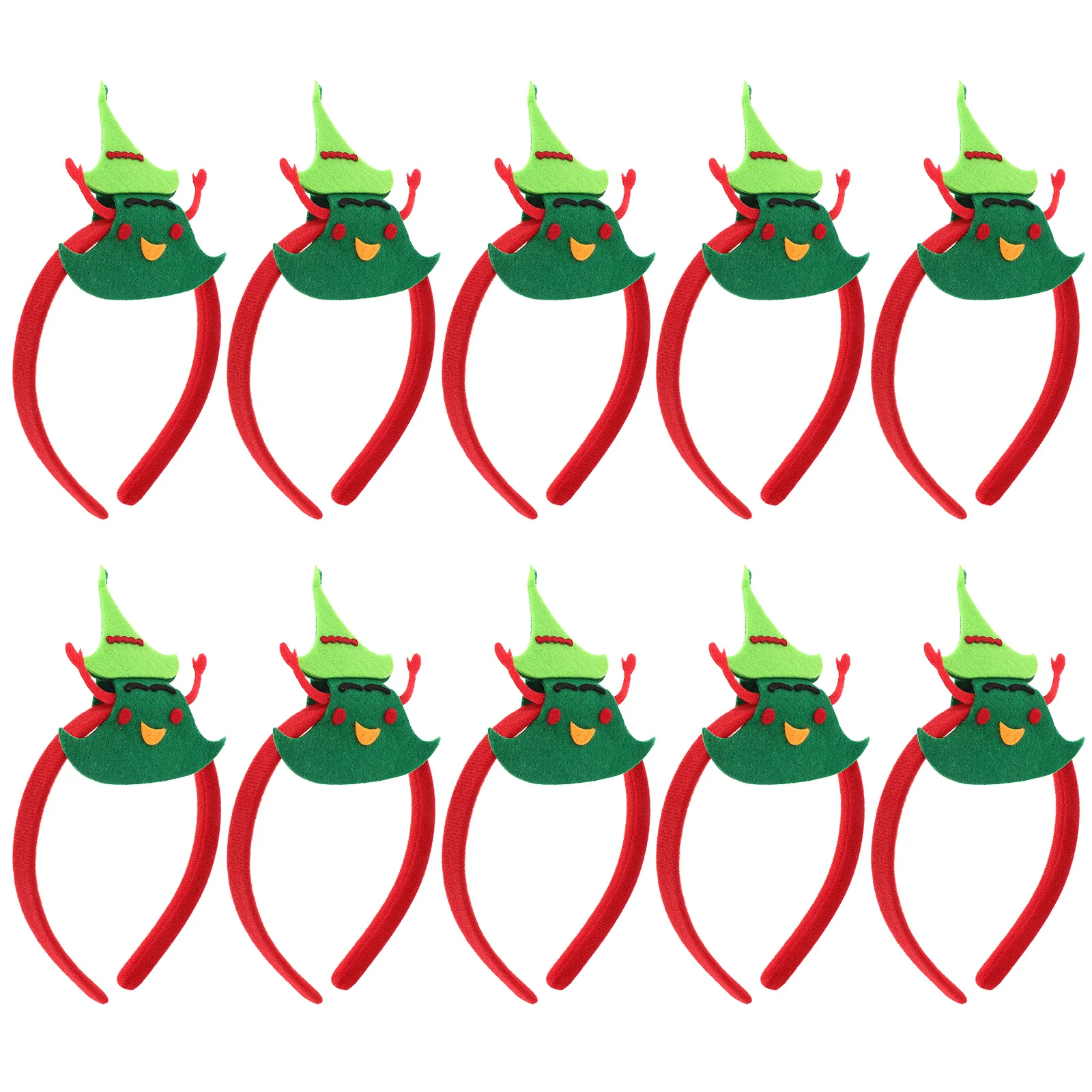 

10Pcs Christmas Tree Headbands Unique Xmas Hair Accessories Festive Holiday Party Favors Holiday Hair Accessories