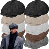 Wool  Caps for Men Herringbone Flat Caps Gatsby Cap Woolen Driving Hats Vintage British Hat Winter Spring Autumn Berets