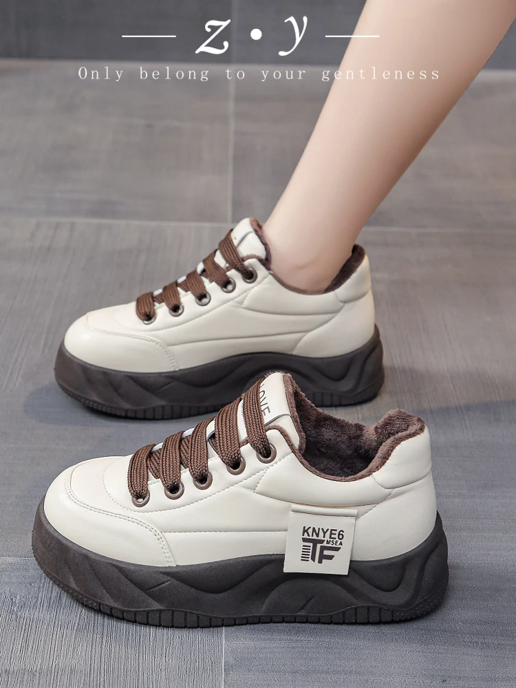 Shoes Woman 2024 Round Toe Clogs Platform Autumn Casual Female Sneakers Shallow Mouth New Creepers Small Fall Sports Winter PVC