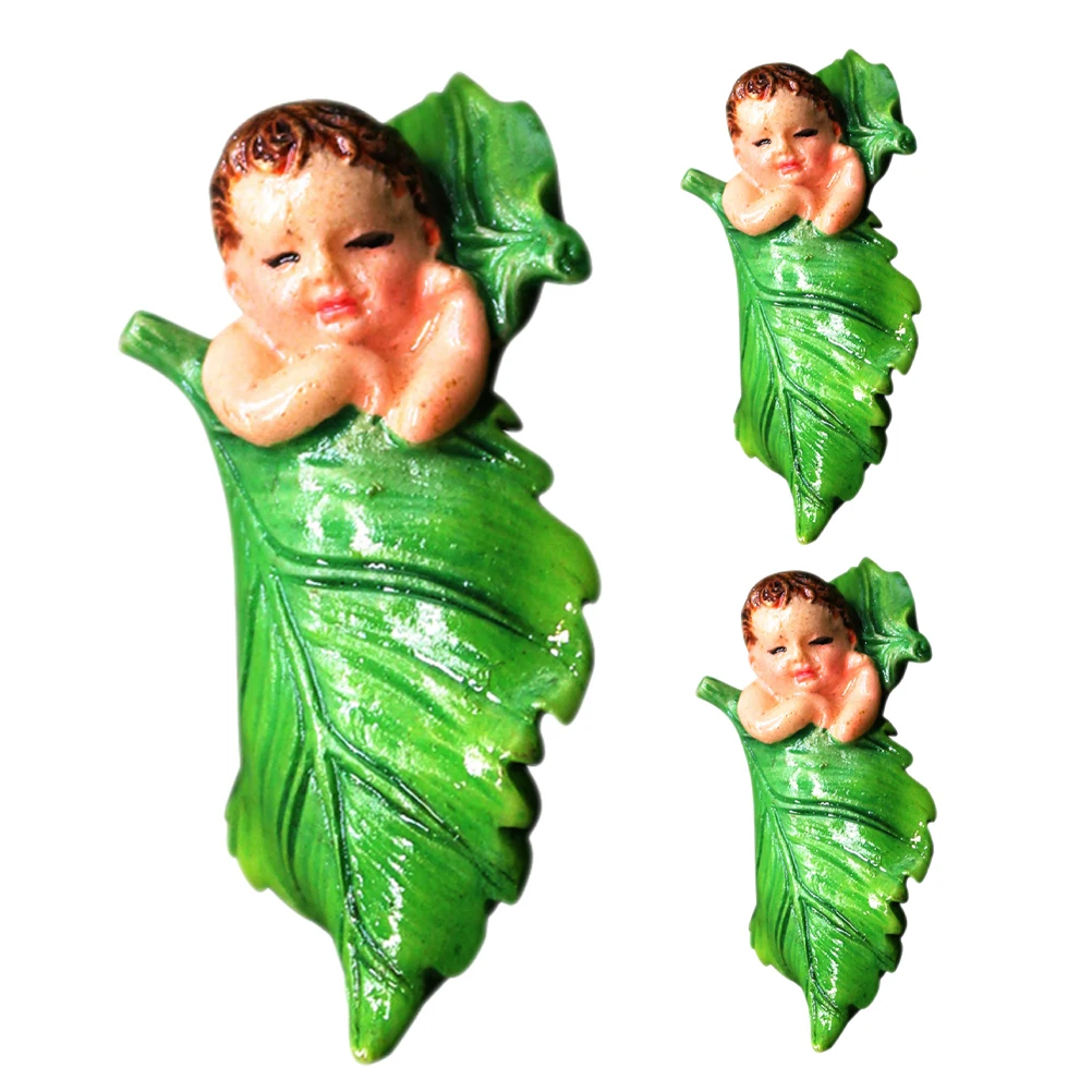 

3 PCS Small Landscape Ornaments Fairy Christmas Figurines Bulk Sculpture Decor Statues Cute