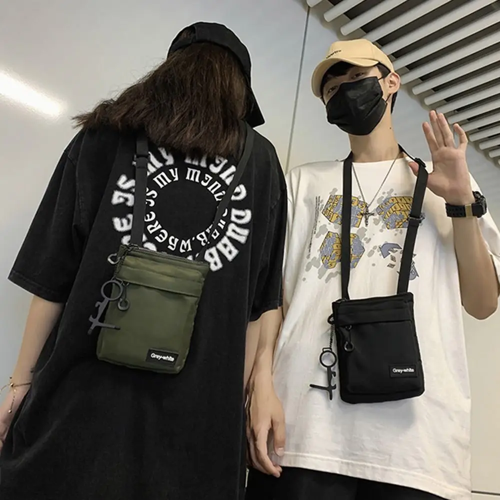 Bolsa de ombro casual de nylon à prova d'água cor sólida bolsa transversal bolsa mensageiro para esportes ao ar livre