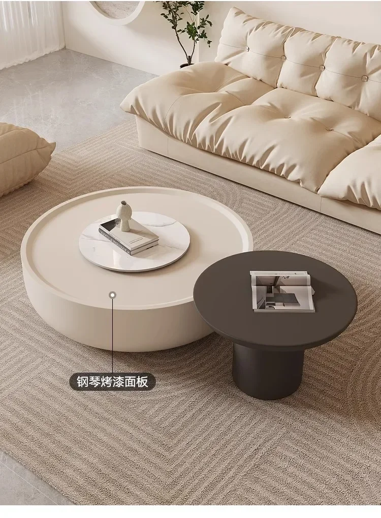 X188Кремовый стиль, круглый чайный столик, комбинация для гостиной, дома, маленькой квартиры, французский вход, люкс, современный минималистичный дизайн