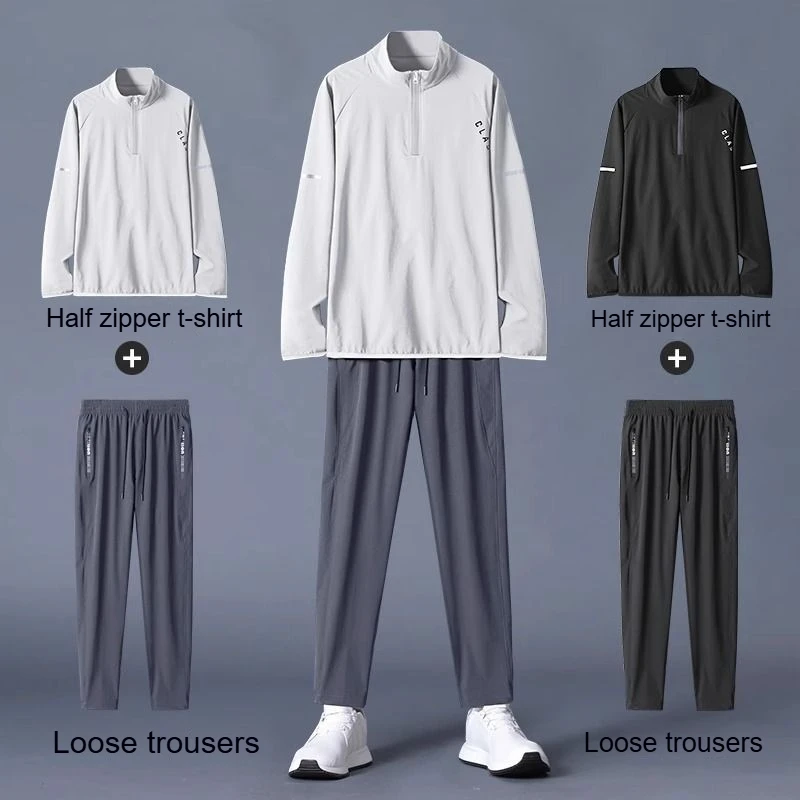 

Sports Suits Men's Spring Morning Jogging Leisure Outdoor Quick-drying Running Suits Winter Sports Track and Field Training Gym
