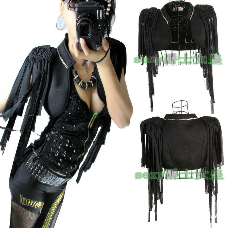 Short Jazz Dance Outfit Women Singer Bar Performance Coat Fashionable Versatile Fringed Shawl for Young Ladies Autumn Wear