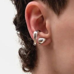 No Piercing Geometric Irregular Metal Ear Clips for Women Men Punk Hip-hop Fake Cartilage Earrings Trendy Jewelry Gifts