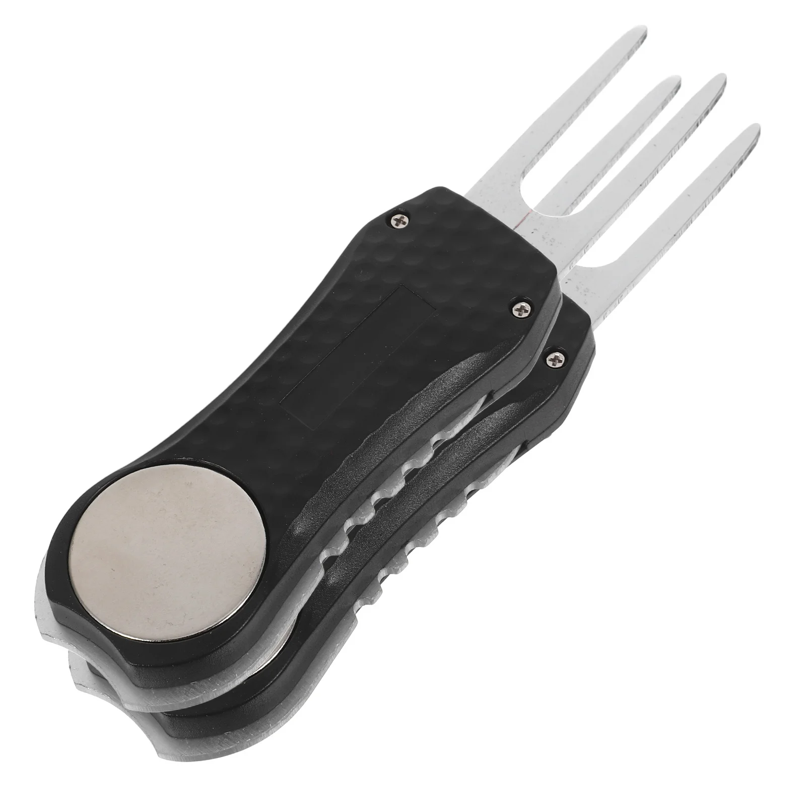 

Foldable Golf Divot Repair Tool Stainless Steel Green Fork Button Release Compact Turf Repair Golf Accessories for Putting Green