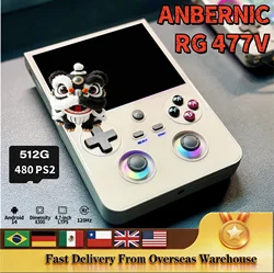 ANBERNIC RG477V Retro Handheld Game Console 4.7-inch LTPS 64 Bit Game Player Online Multiplayer Streaming RG 477V