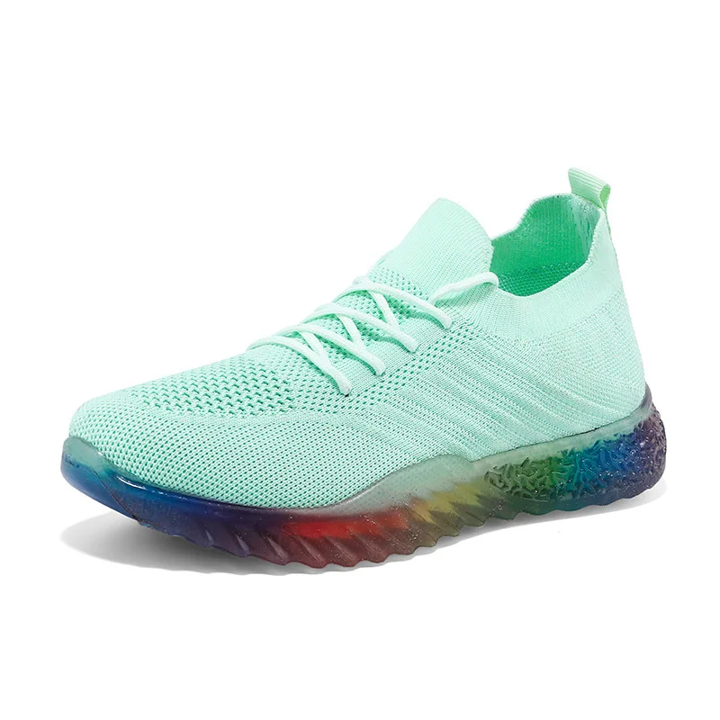 Fashion Women Mesh Sneakers Mix Color Soles New Summer Breathable Casual Shoes Female Platform Walking Shoes Sports Tennis Shoes