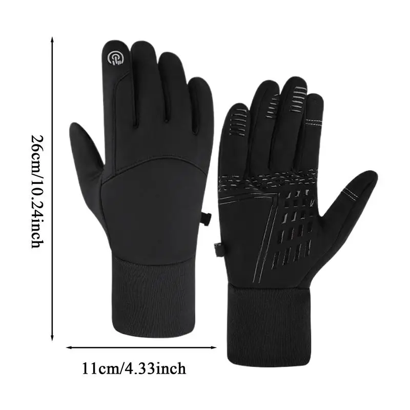 Guantes deportivos de invierno, guantes cálidos antideslizantes, guantes cálidos a prueba de viento con pantalla táctil, guantes ligeros para correr, entrenamiento con dedos completos