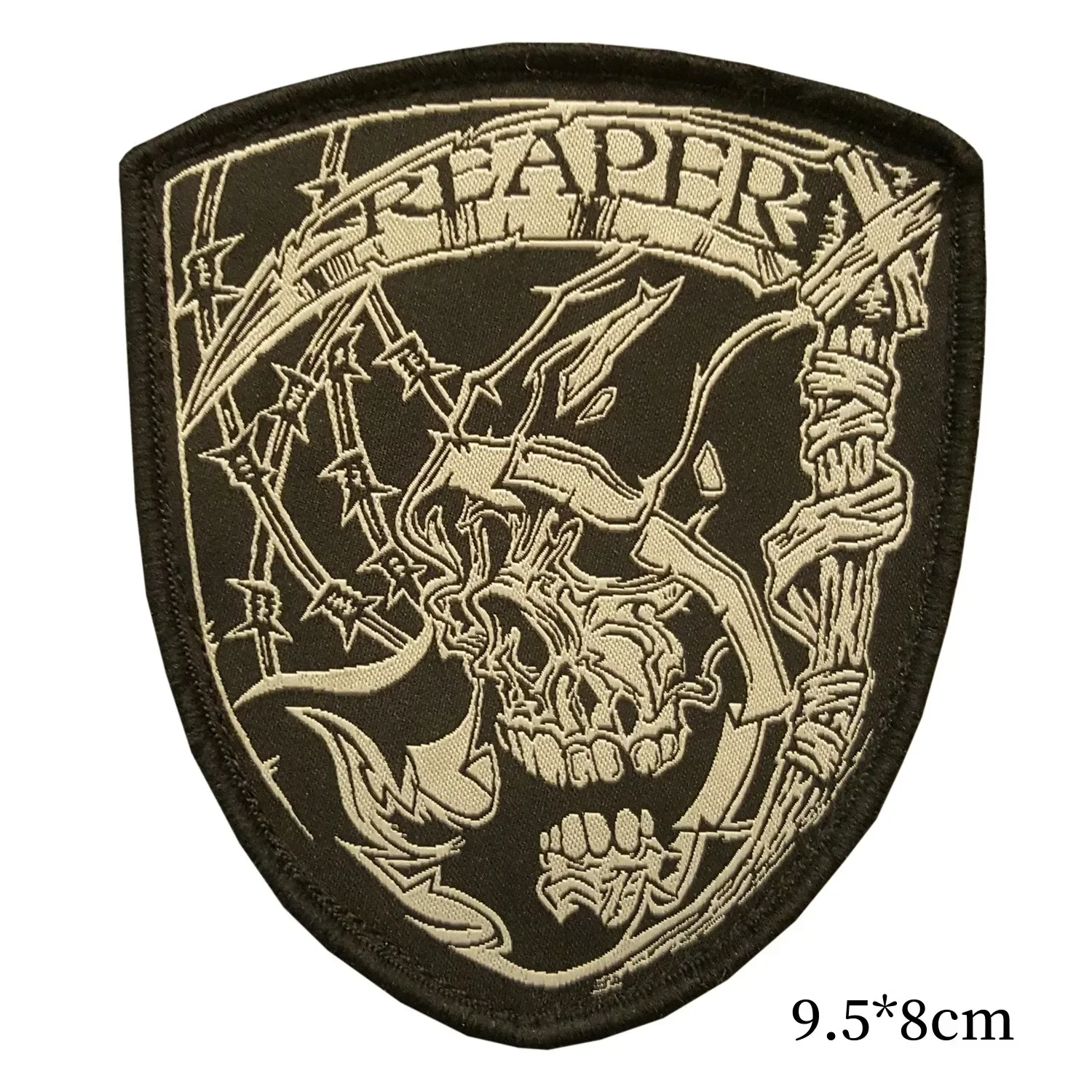 Reaper Embroidered Hook and Loop Patches for Clothing DIY Armband Tactical Morale Badge on Backpack Jacket Sticker Skull Patch