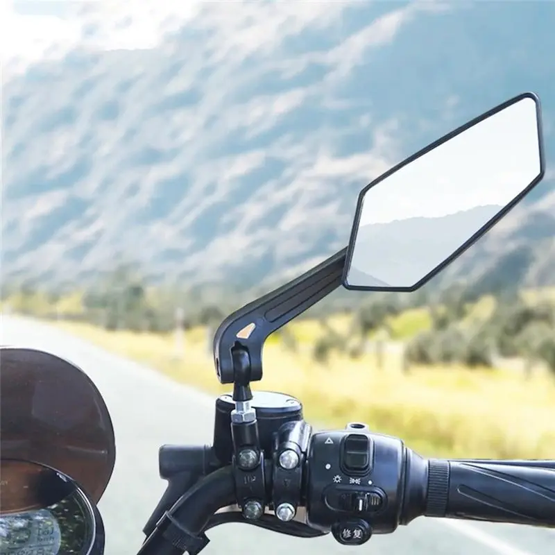 A69P-Bicycle Rear View Mirror Bike Cycling Clear Wide Range Back Sight Rearview Reflector Adjustable Left Right Mirror