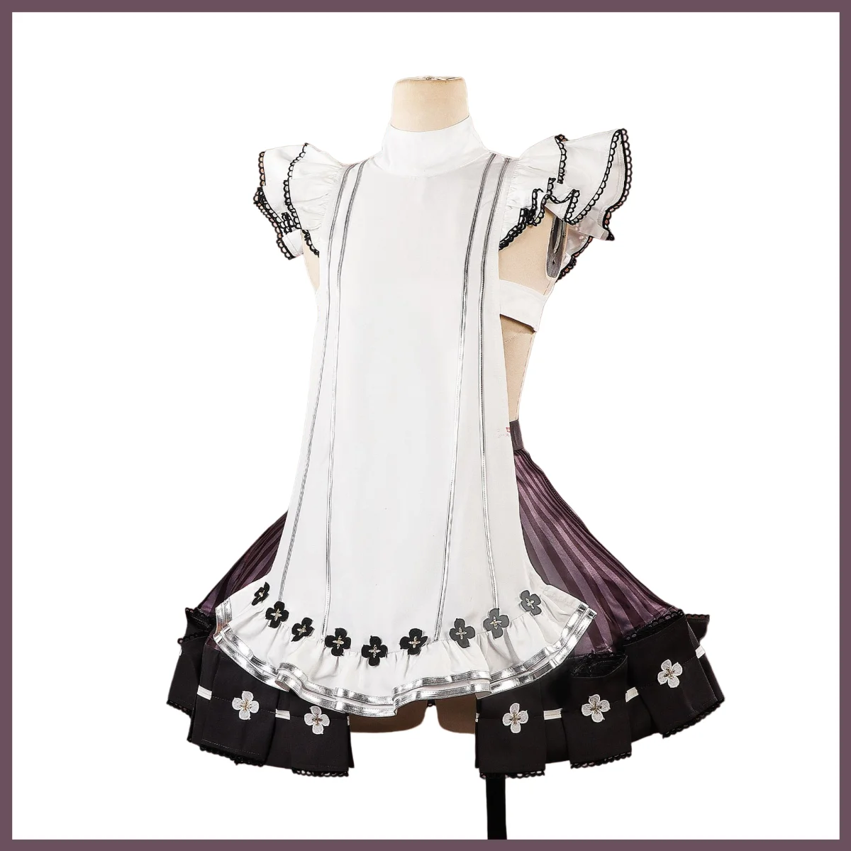 Anime Game Silver Palace AIF Cosplay Costume White Maid Dress Lolita Skirt Uniform Wig Woman Cute Christmas Masquerade Suit view 5