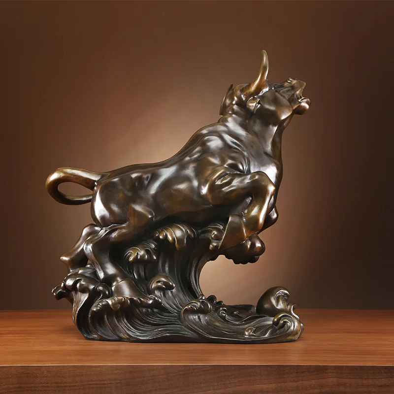 Brass is a must-have ornament, copper bull handicrafts opening business gifts office decoration