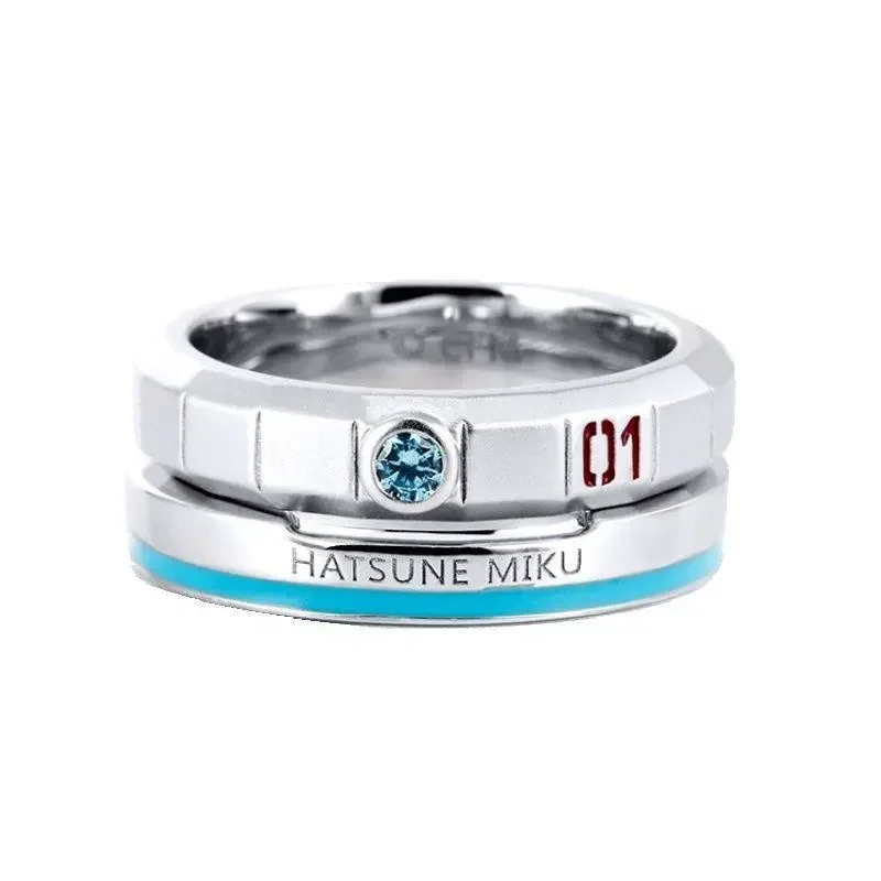 Sweet and cute Hatsune Miku peripheral two-dimensional anime men and women personality simple creative fashion versatile ring