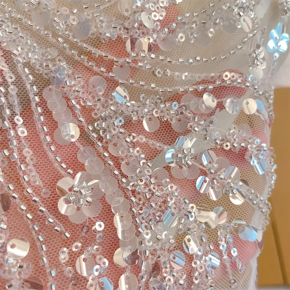 Luxury Tube Bead Sequin Fabric, DIY Decorative Fabric, Wedding Dress,  Evening Gown, Universal, 82x40cm, RS4263, New - AliExpress 15