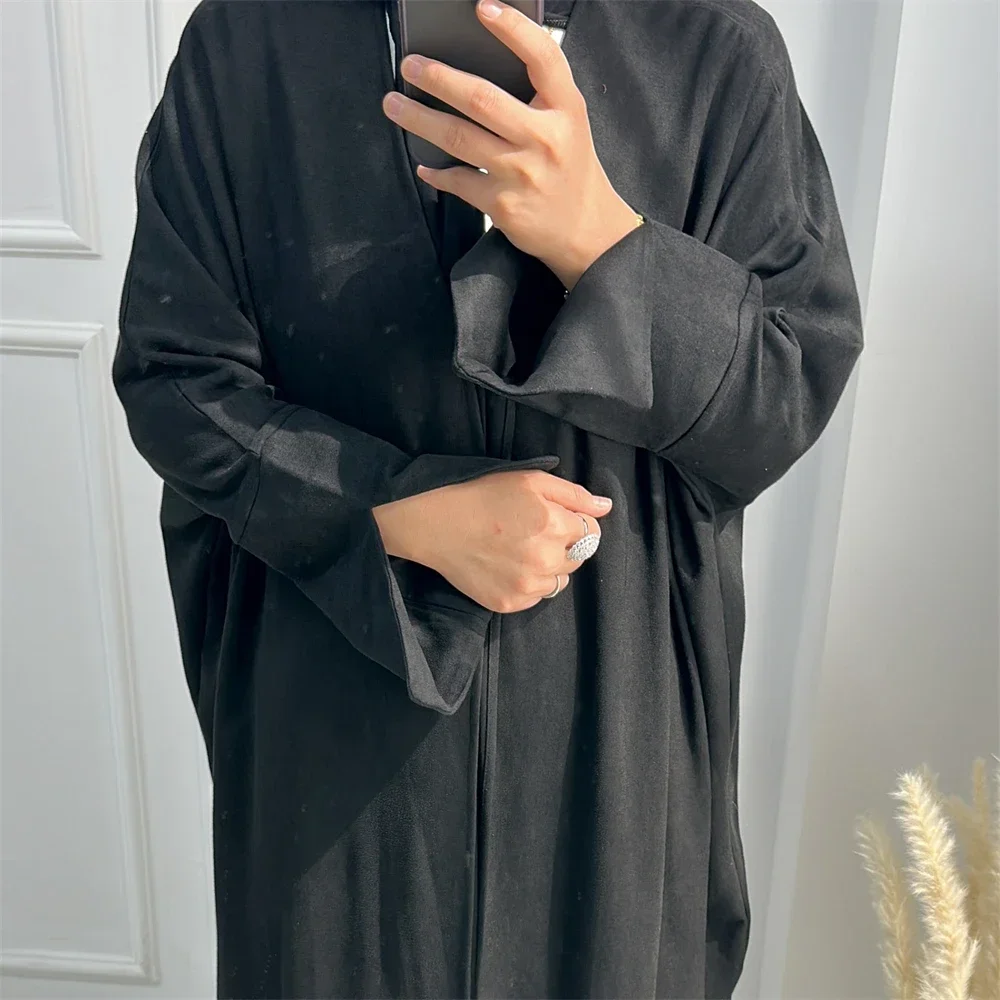 Autumn Winter Open Abaya Kimono Muslim Women Cardigan Maxi Dress Turkey Kaftan Arab Robe Eid Ramadan Islam Abayas Caftan Outwear