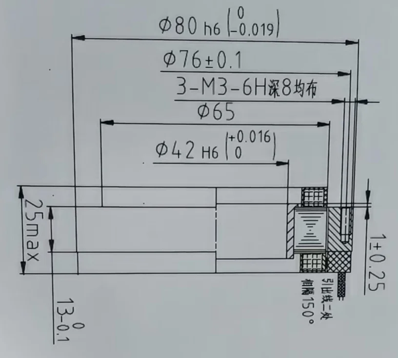 J80LYX001 24V 0.8Nm Torque 650RPM DC Linear Motor For CNC Automation Permanent Magnet High-Speed High-Torque