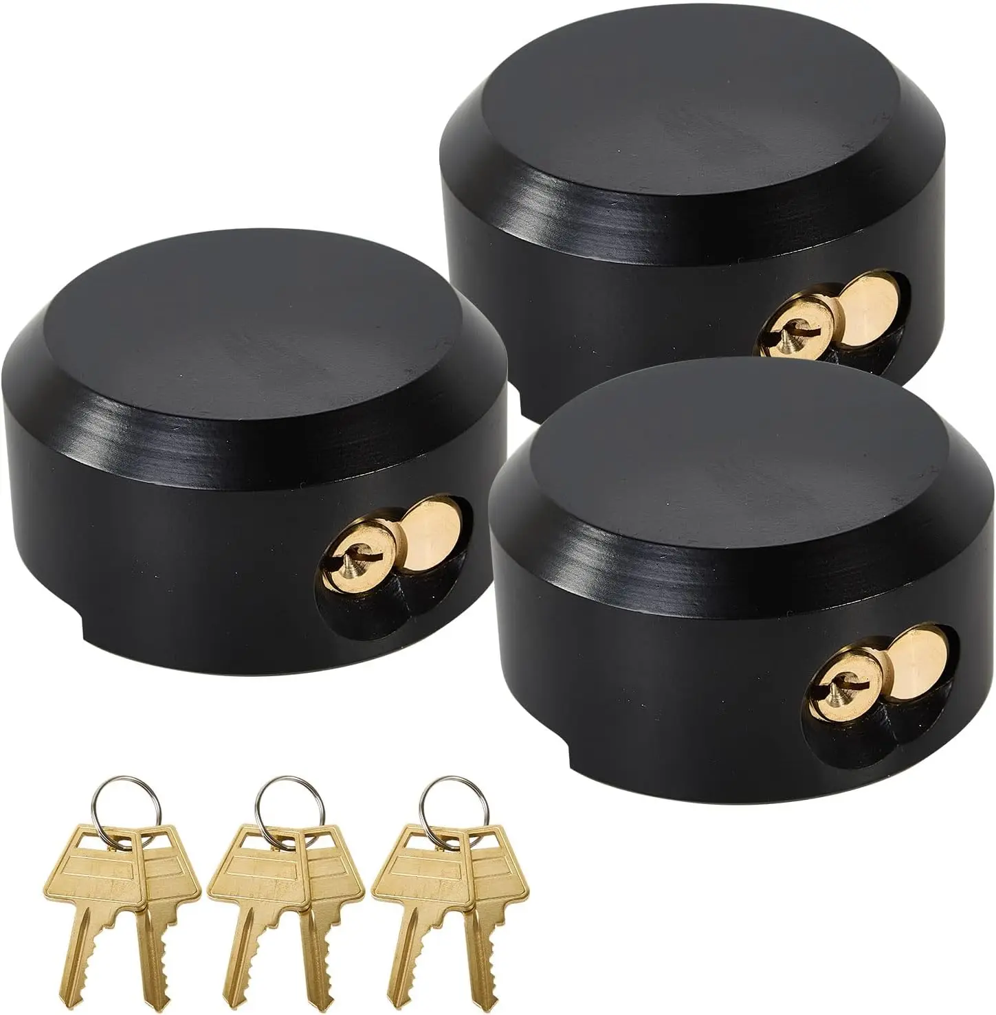 

3 Pack Heavy Duty Hidden Shackle Puck Locks Keyed Alike for Trailers Trucks Sheds Anti-Theft Security