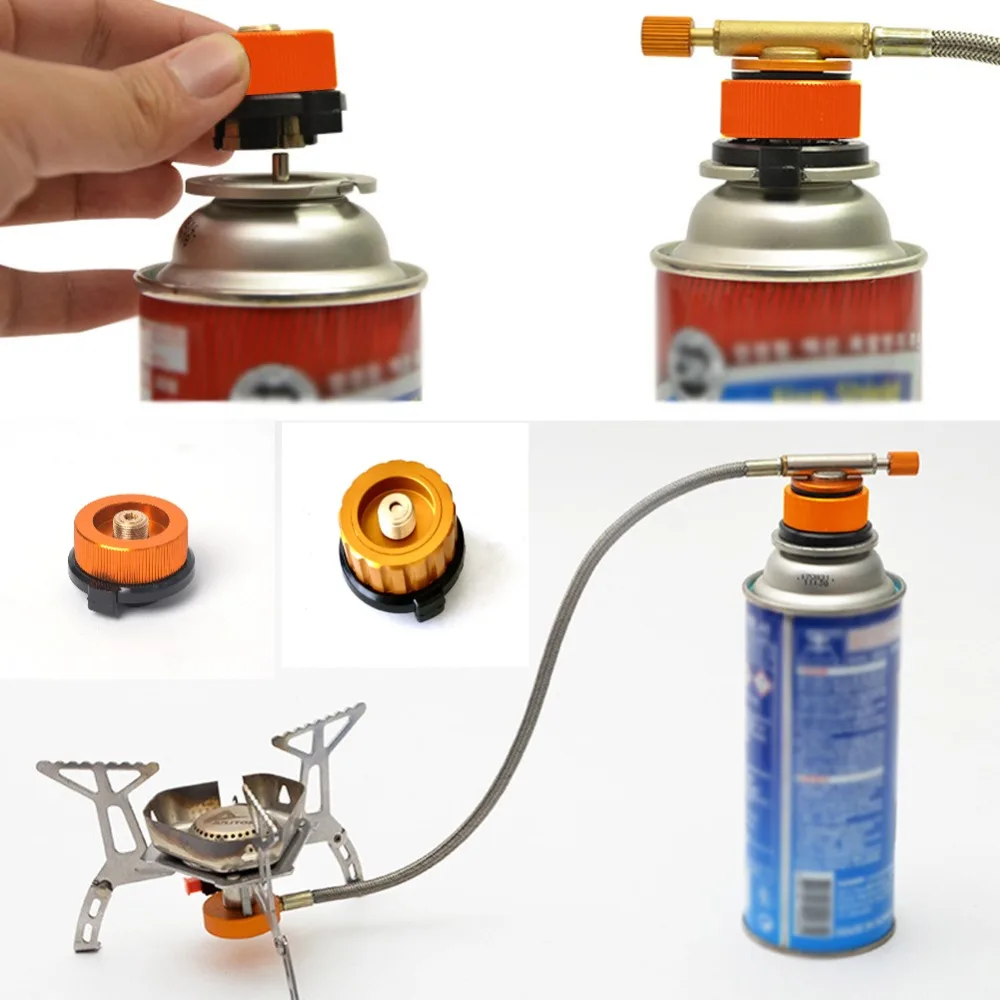 

Card Furnace Self-Locking Conversion Head Converter Gas Cylinder Adapter Outdoors Camp Stove Multi-Function Furnace Head Thread