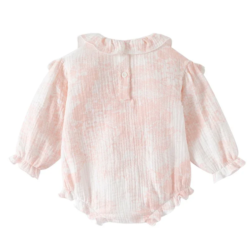 2025 New Autumn Newborn Baby Girls Bodysuits Long Sleeved Cotton Print Infant Baby Girls Jumpsuit 0-24M Children Clothes 4