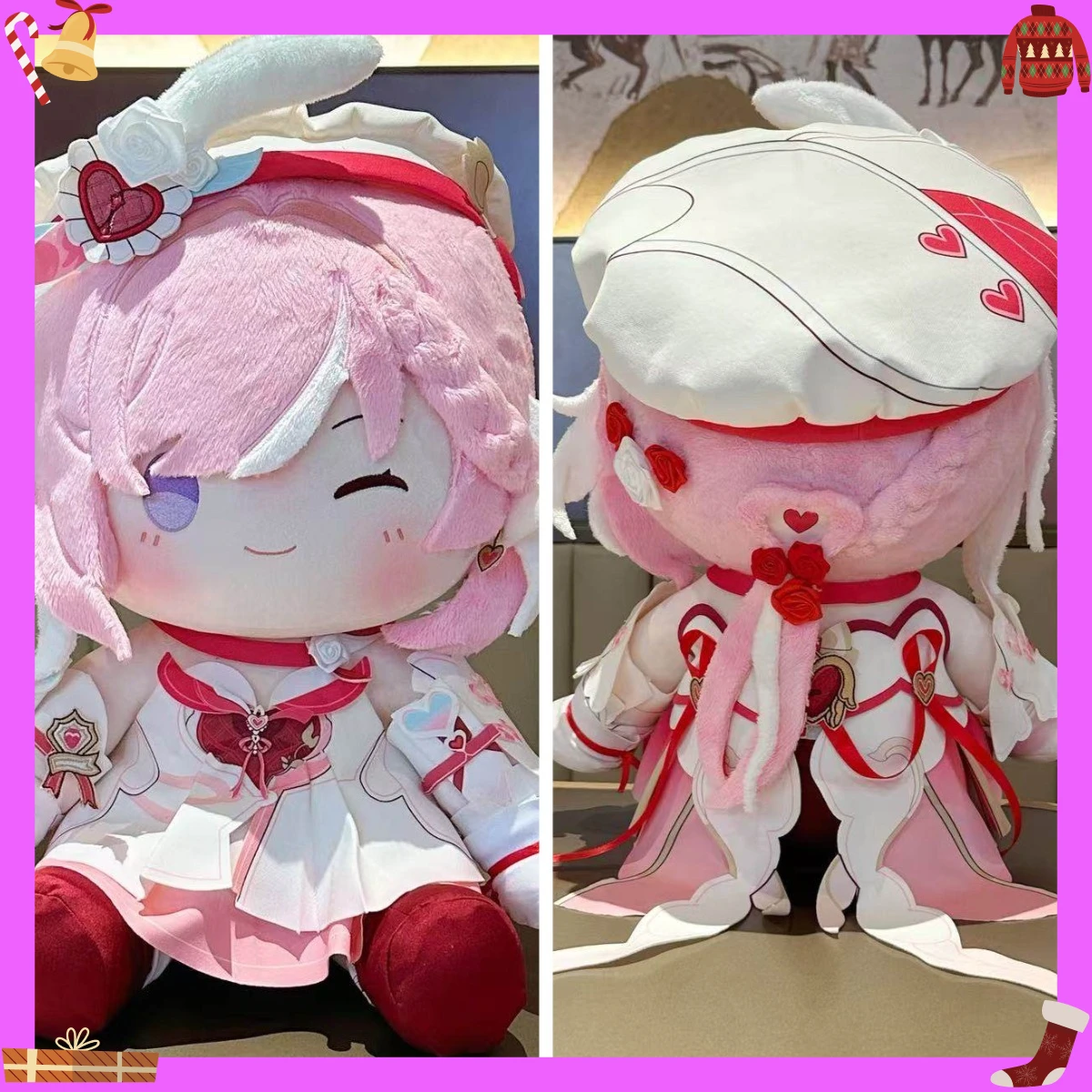 

Elysia Honkai Impact 3 Anime Kawaii Soft Sitting Posture Model Maumet Body Change Clothes 40CM Plushie Pillow Adorable Xmas Gift