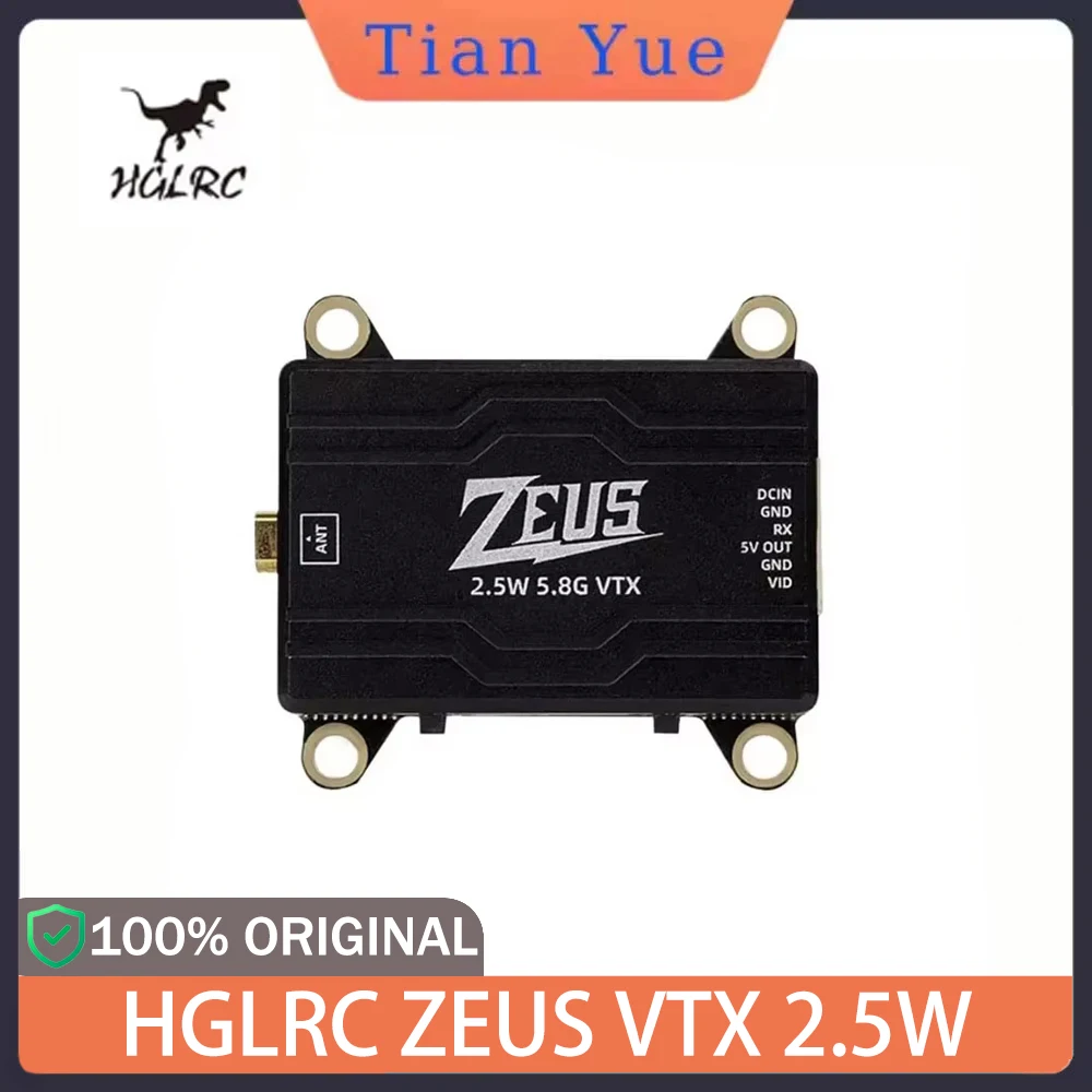 

HGLRC ZEUS FPV VTX 40CH 2.5W 2-6S CNC Cooling + T20S V2 ELRS Transmitter for Long-Range RC FPV Drone Airplane