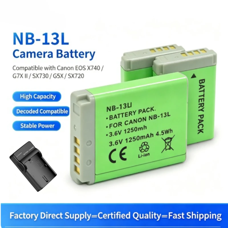 NB 13L NB13L NB-13L 1250mah Battery Charger For Canon PowerShot G5X G7X G9X G7 X Mark II G9 X,SX620 SX720 SX730 HS Batteries