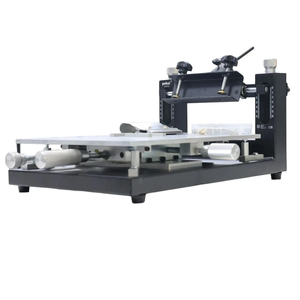 Stampante per allineamento stencil di precisione PUHUI 300x400mm PCB con supporto regolabile a vite Tavola serigrafica di precisione