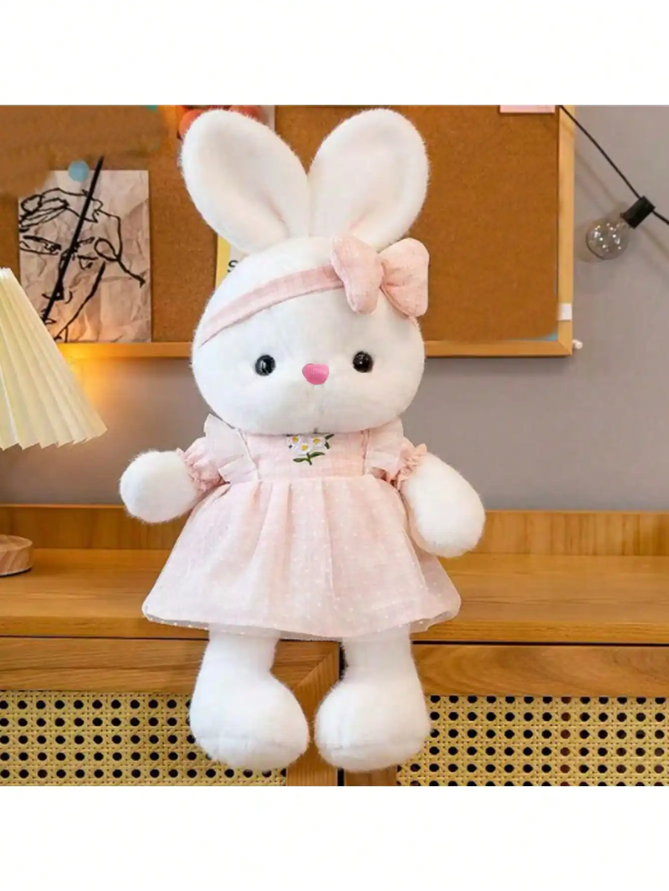 1pc brinquedo de pelúcia de coelho bonito-boneca de coelho de saia de princesa macia, presente de natal de páscoa para meninas, presente de aniversário dos namorados