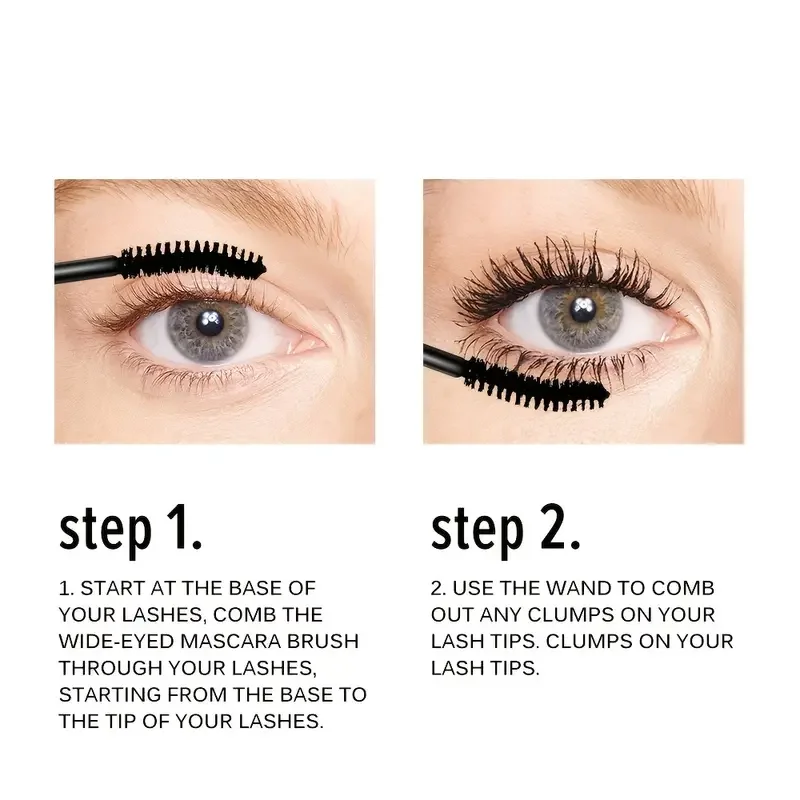 Eyelashes Lengthening 4D Mascara - Lengthening, Thickening, Waterproof, Sweat-Resistant, Silky Lash,Non-Smudging, Easy to Remove