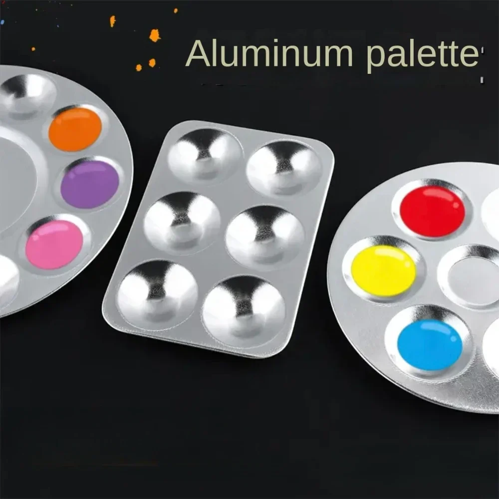 Aluminum Metal 12 Wells Mixing Paint Tray Rectangular Palette Easy to Clear for Artist Watercolors DIY Craft Art Painting