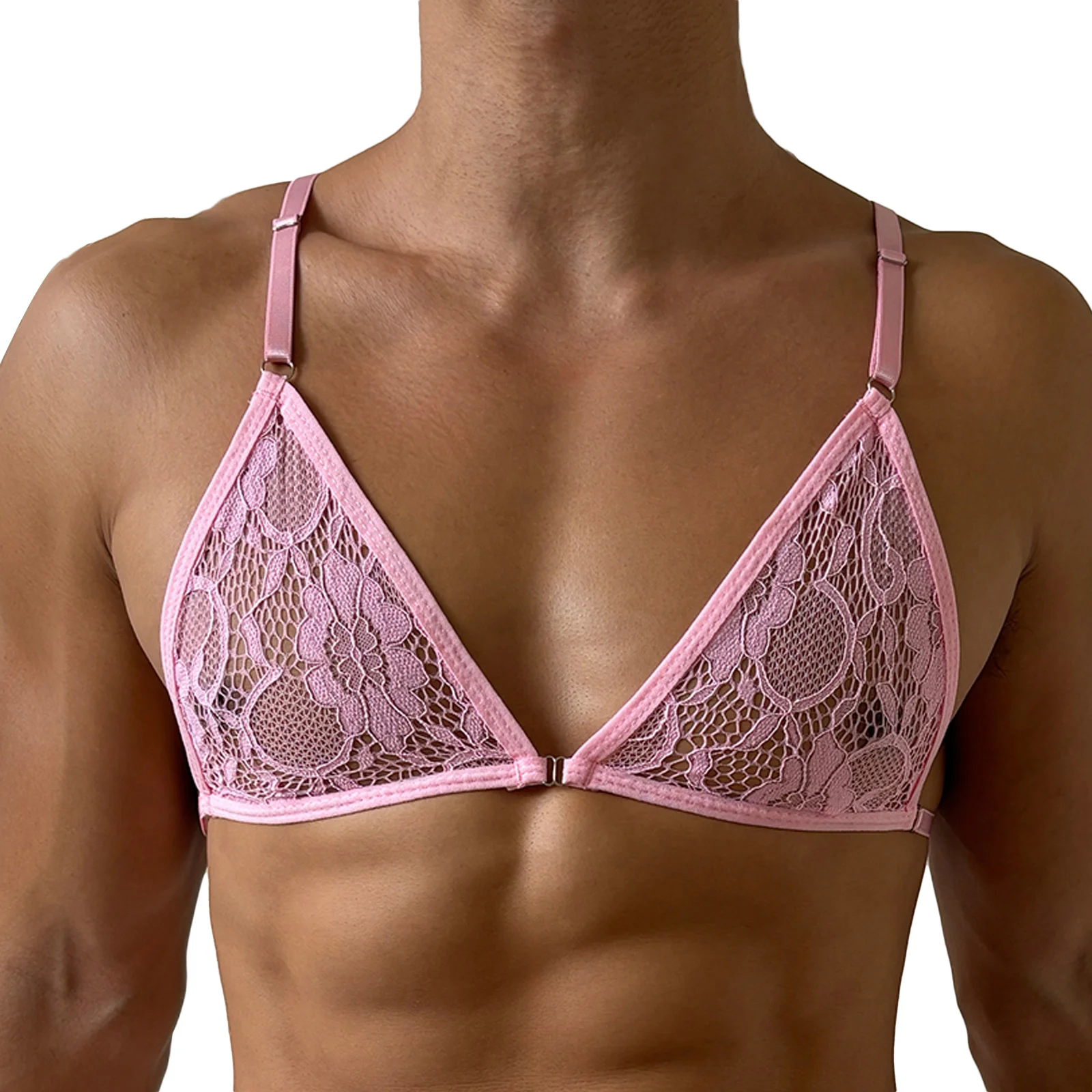 Sexy Open Bra Lace Halterneck Extreme Top Men Women Lingerie Crop Top Transvestite Adjustable Bralette Fetish Adult Clothes