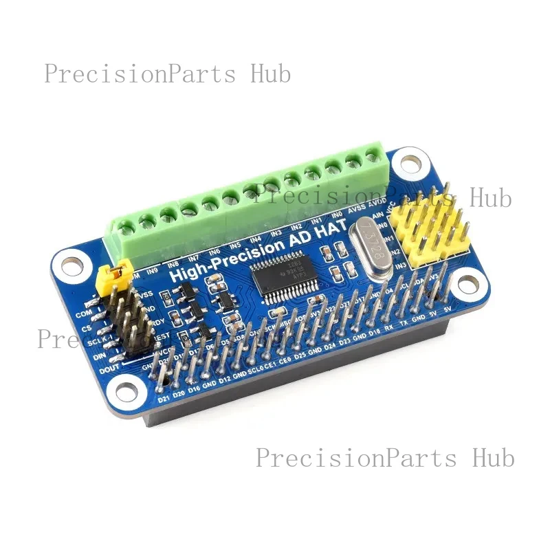 High-Precision AD HAT For Raspberry Pi, ADS1263 10-Ch 32-Bit ADC