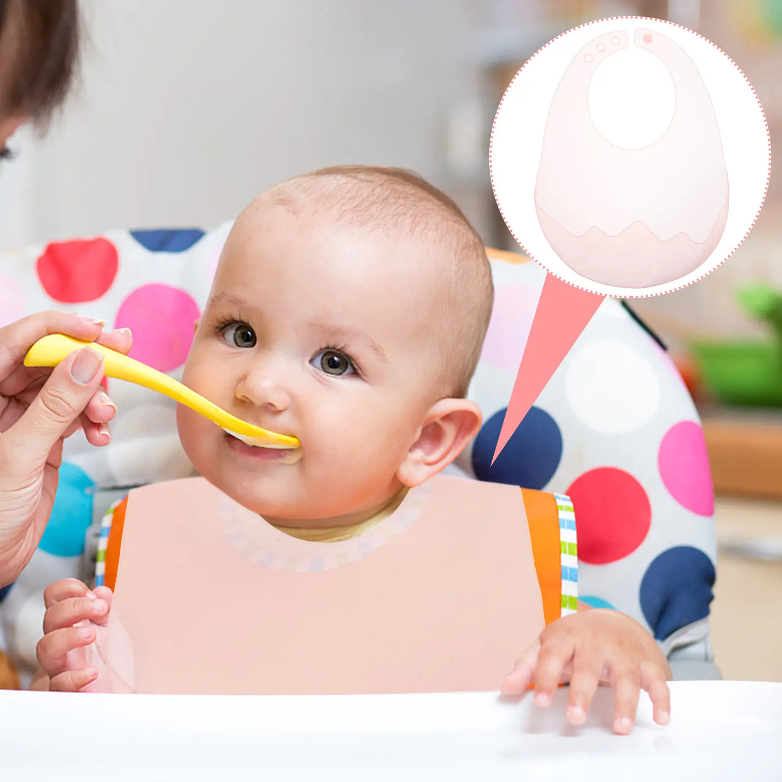 

Silicone Baby Bib for Feeding Drooling Toddlers Adjustable Soft Lightweight Food Catcher Dishwasher Safe Quick Drying Newborn