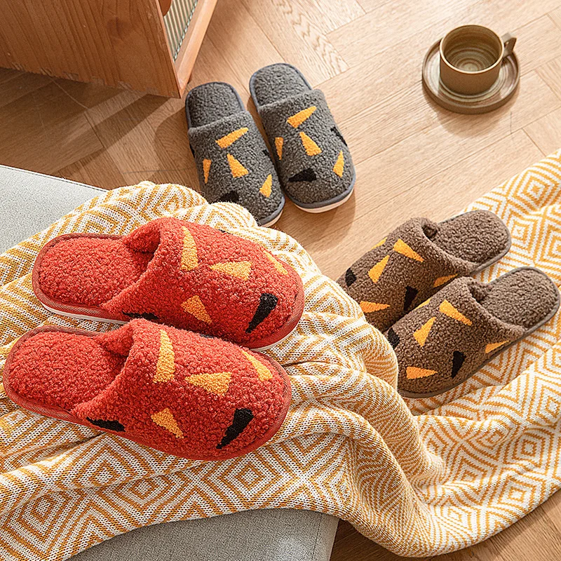 2023 New Teddy Velvet Couples' Cotton Slippers at Home Men's indoor anti-skid baby Shoes Thermal Slippers Women's Winter