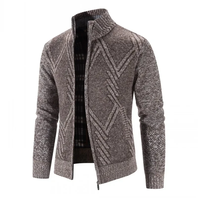 Winter Jackets Men Cardigans Sweatercoats High Quality Male Stand-up Collar Casual Cardigans Slim Fit Warm Sweaters Size 4XL