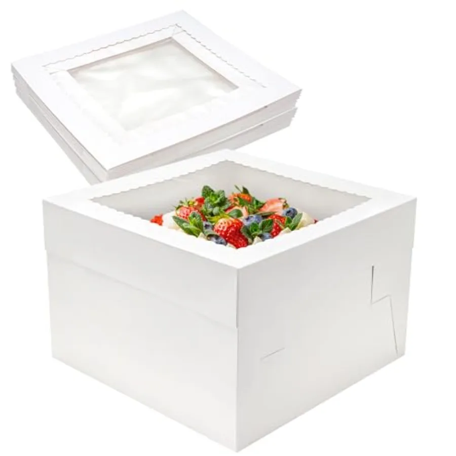

Коробки для тортов 1x1x8 дюймов, белые коробки для тортов с окном, Cajas Para Pasteles, для свадеб, дней рождения, вечеринок