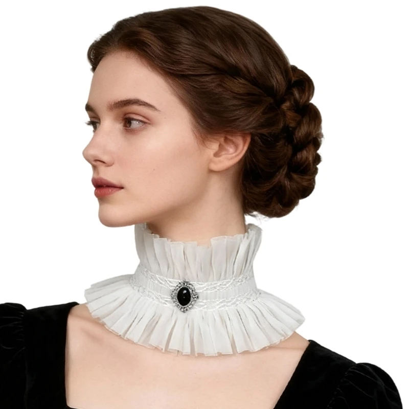 Lace Victorian Stand Collar Fashion Ruffle Collar Masquerades Party Dressingup Y166