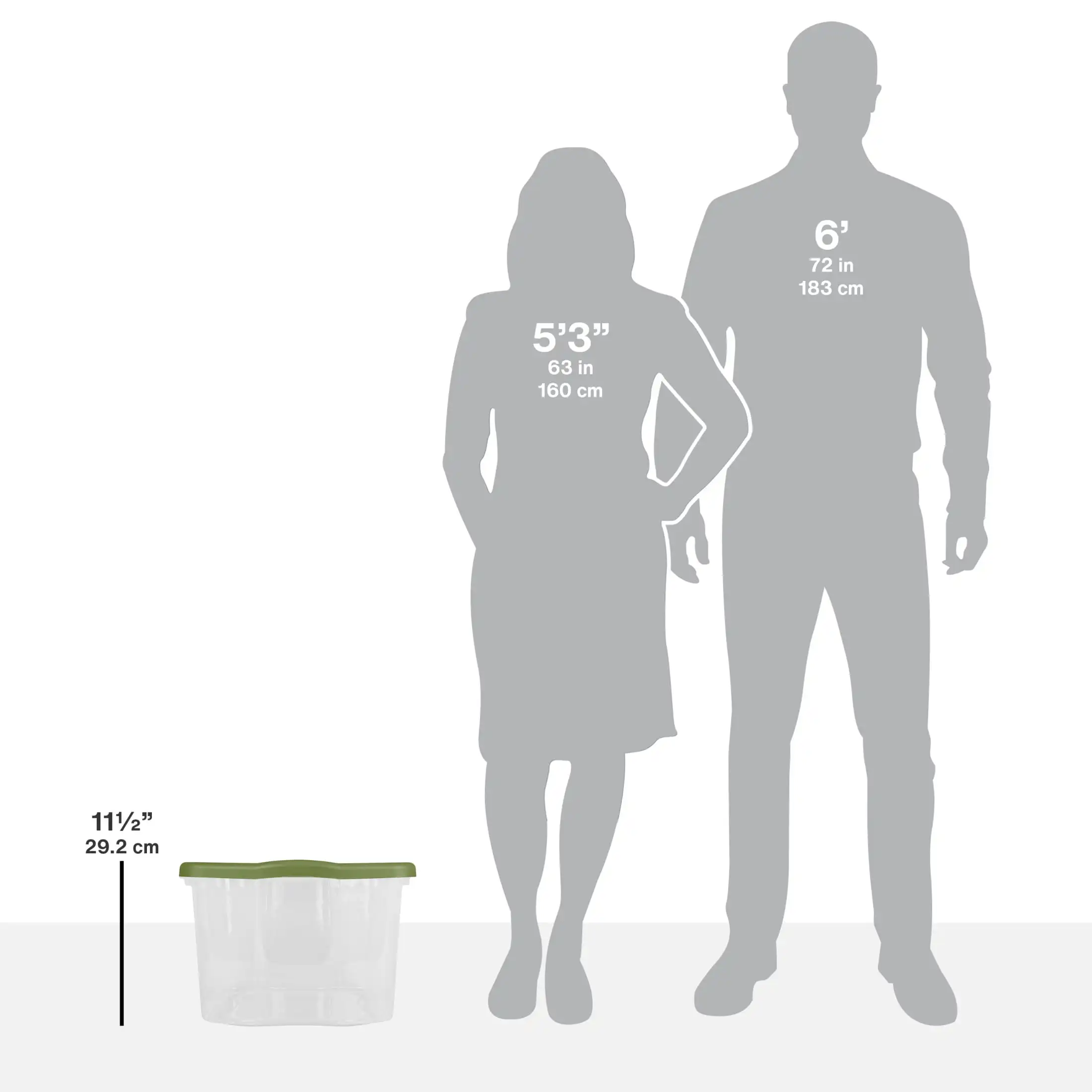 EZ Carry van 40 liter, kunststof opbergbak, handgrepen met volledige handgreep, groen