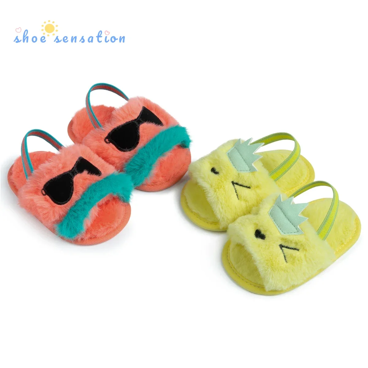 Meckior Fashion Fluff Garden Toddler Sandals Newborn Baby Boys Girls Shoes Cartoons Comfortable Soft Infants Sandals