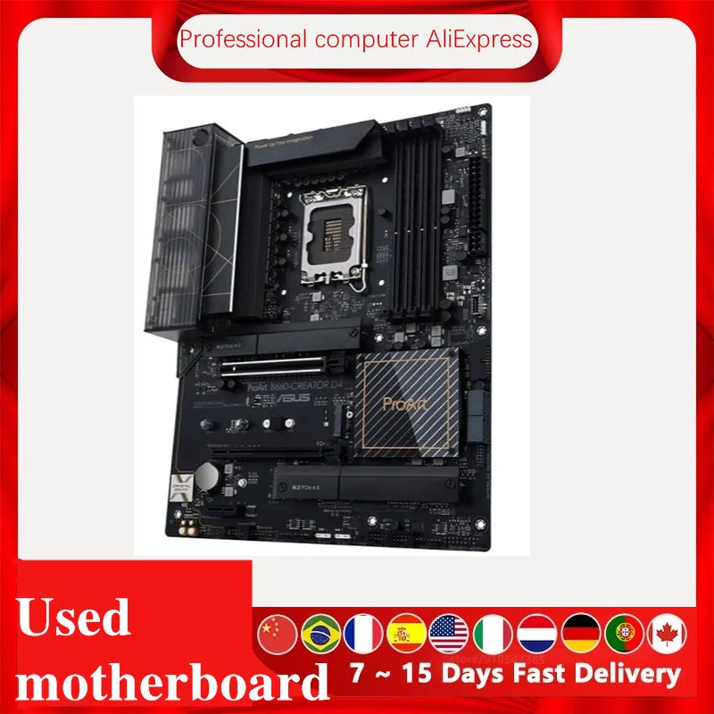 Used For Asus ProArt B660-CREATOR D4 Original Desktop For Intel B660 DDR4 Motherboard LGA 1700 Support 12400F 12400 i3 12100F