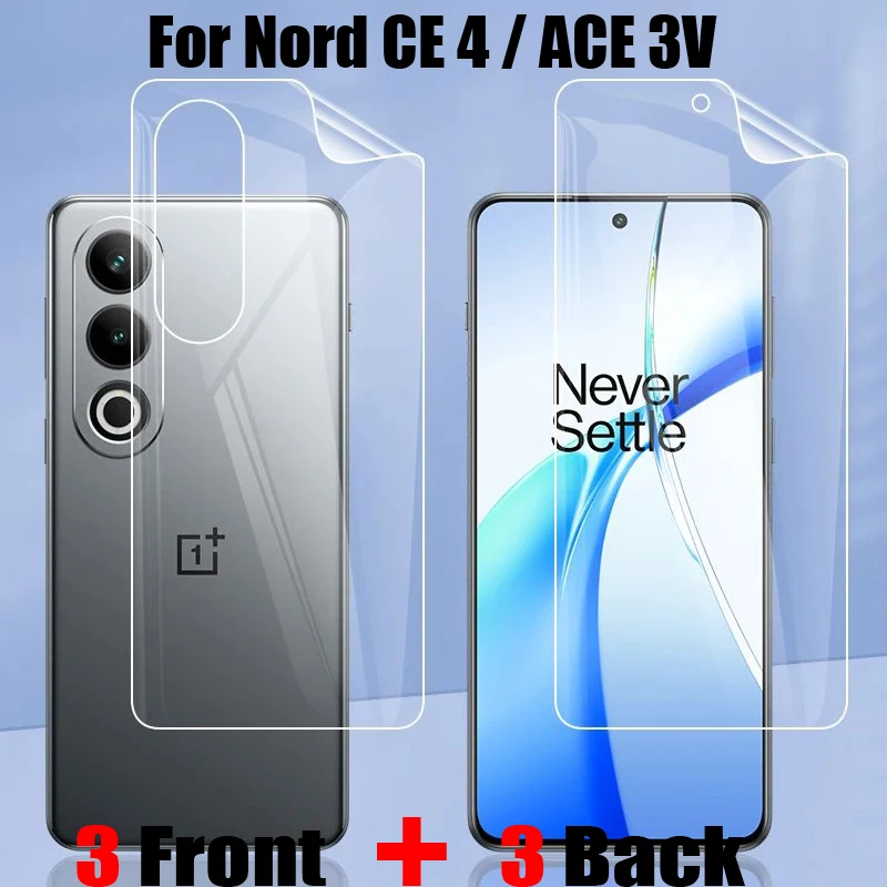 

6 шт. матовая Гидрогелевая пленка для OnePlus ACE 3V, Защита экрана для One Plus 1 + Nord CE 4, передняя и задняя защитная пленка