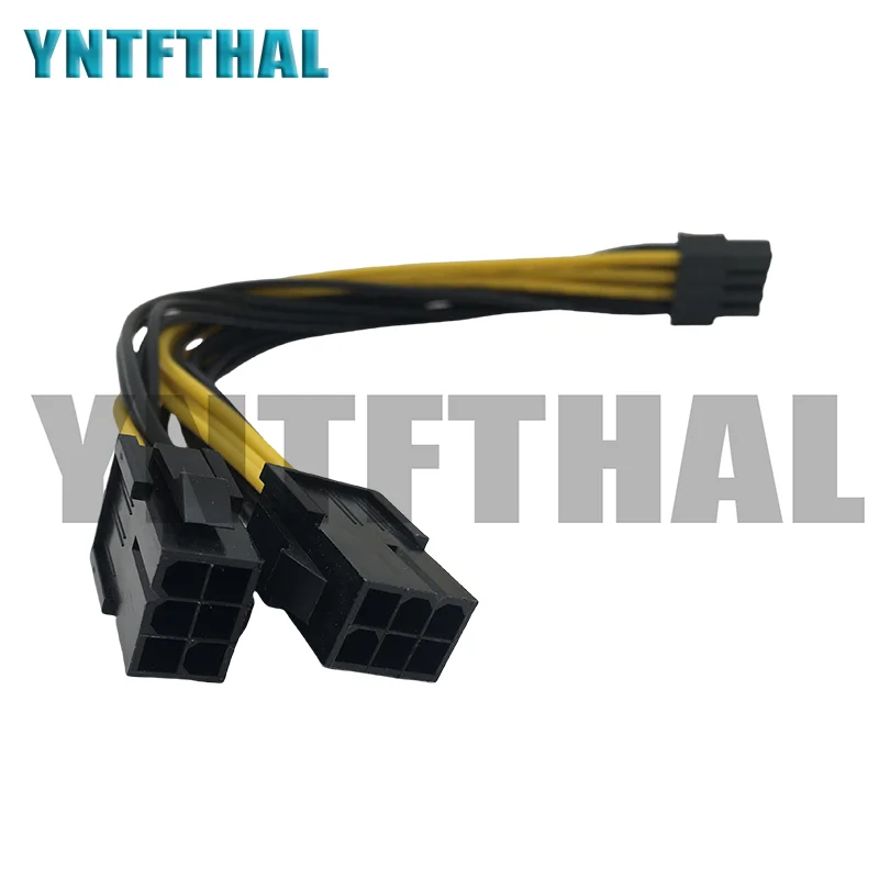 Male To Dual 6Pin Female PCI-E 2X6pin GPU To 8Pin CPU Cable Y