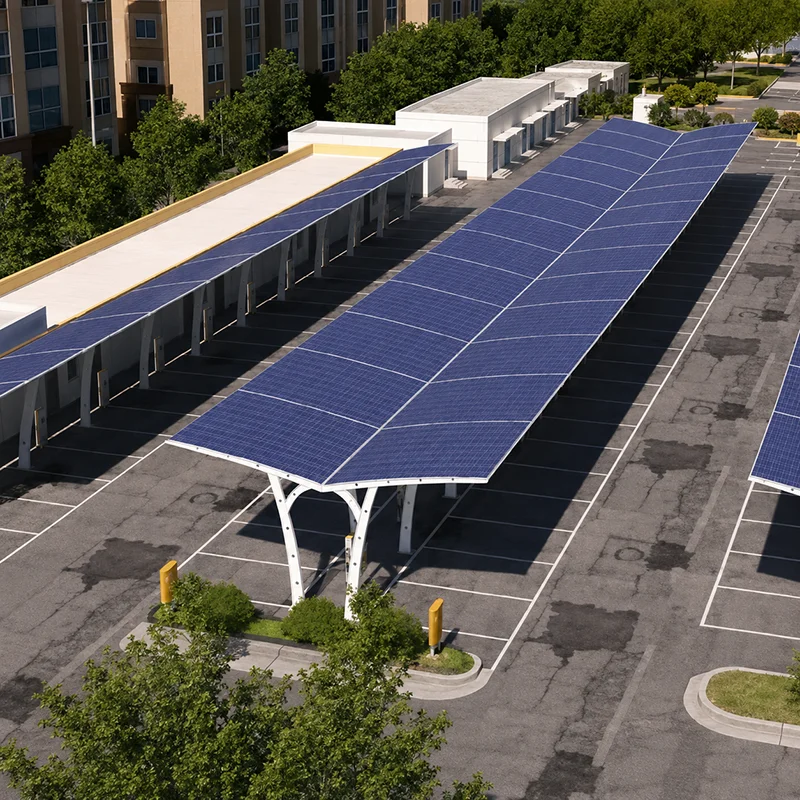 Renewable Energy Is - โครงสร้างติดตั้งแผงโซลาร์เซลล์แบบเสาเดี่ยวสำหรับที่จอดรถ ระบบหลังคาที่จอดรถอะลูมิเนียม ชุดติดตั้งบนพื้นสำหรับพลังงานทดแทน