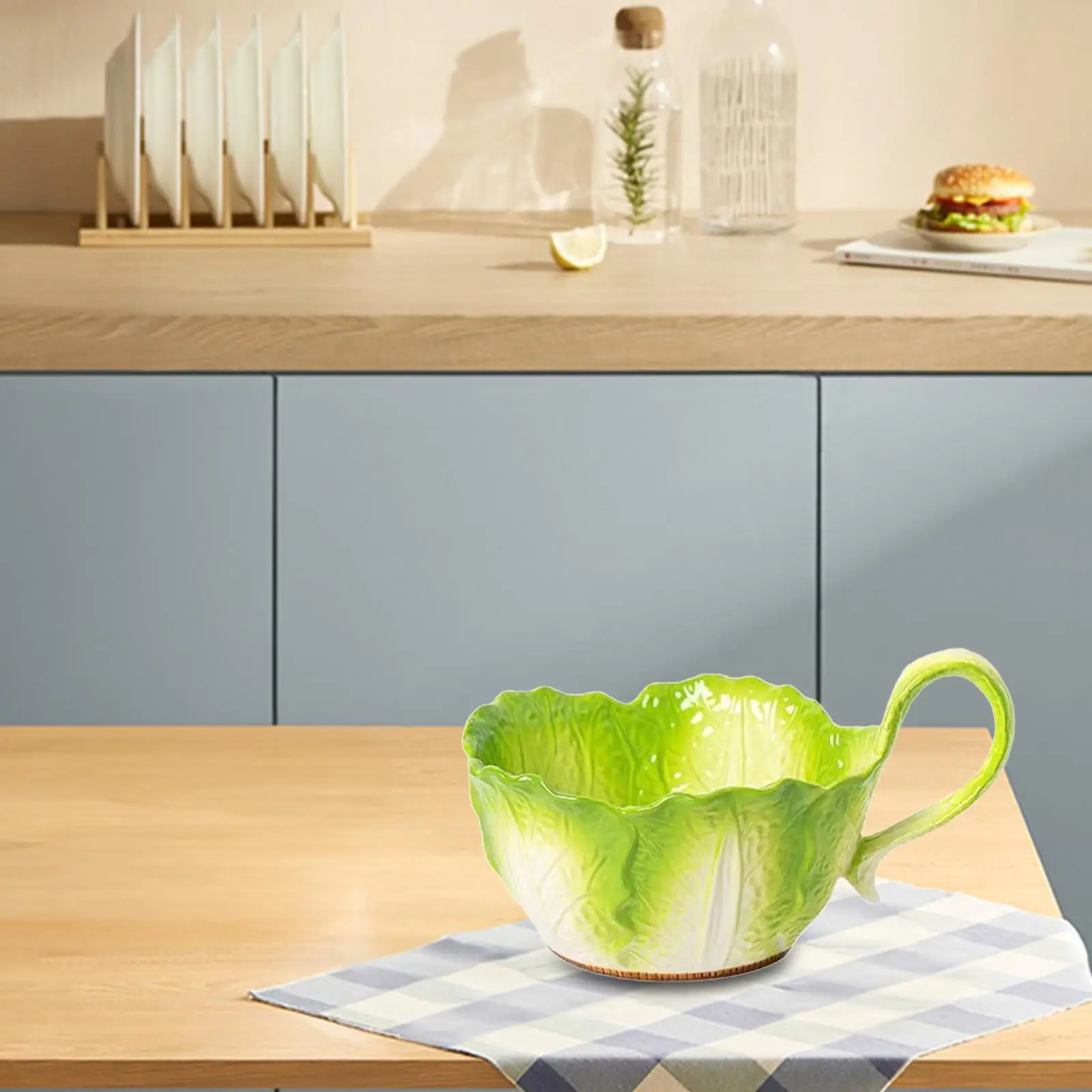 

Cabbage Ceramic Bowl Salad Soup Bowl for Entryway Kitchen Use Coffee Table