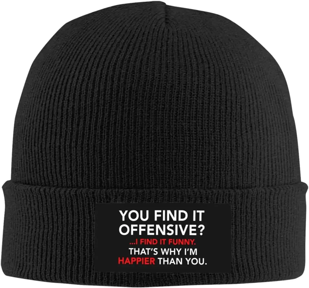 You Find It Offensive Knit Cap Unisex Winter Warm Knitted Hat Black