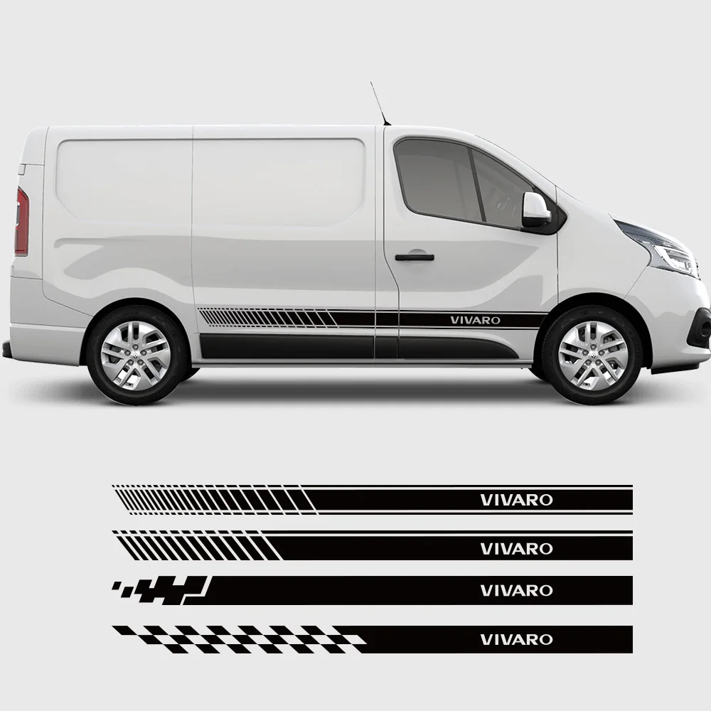 2PCS Car Stickers For Vauxhall Opel Vivaro Accessories Camper Van Side Door Vinyl Film Decals