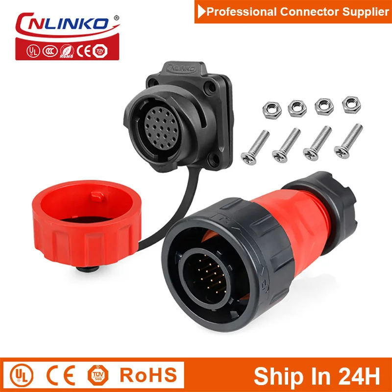 

Cnlinko YM24 19pin Plastic M24 Aviation Waterproof Cable Signal Connectors Plug Socket Joint for Automation Robot UAV Equipment