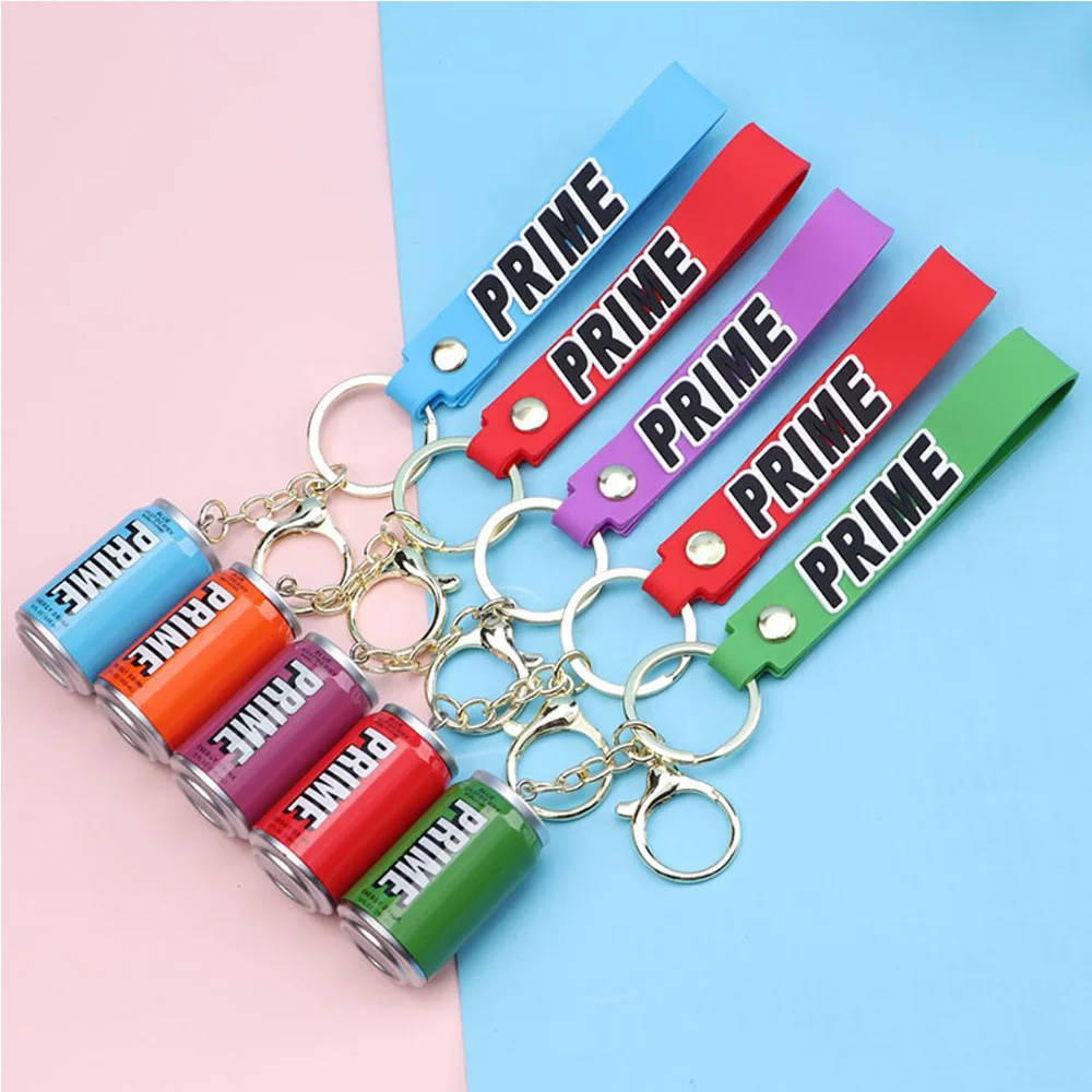 3D Rubber Keychain Bottle Key Chains Creative Prime Drink Colorful Drink Bottle Doll Keychain Bag Pendant Keyring Accessories