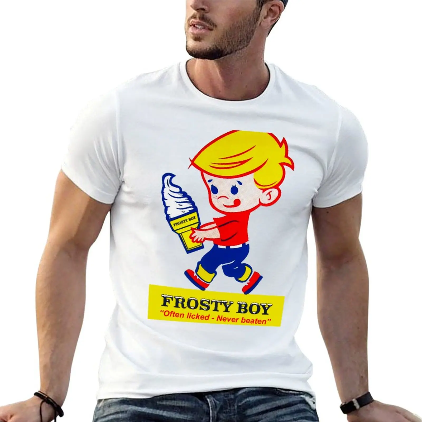 Frosty Boy Ice Cream T-Shirt Work Wear Simple Tee Shirt
